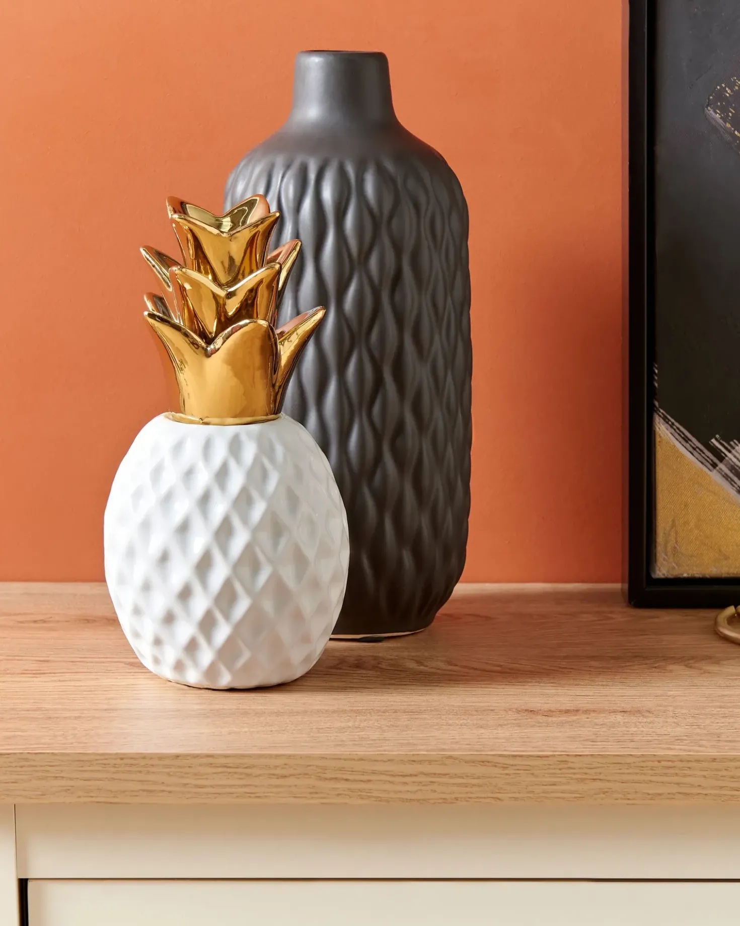 Accessorio decorativo Ananas TYANA Ceramica Bianco