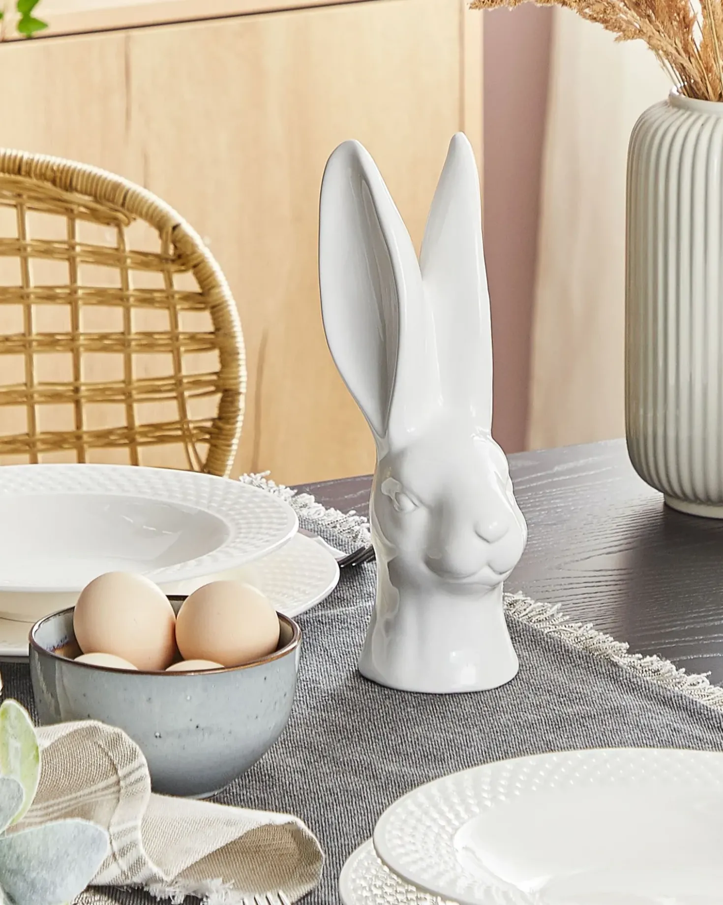 Accessorio decorativo Coniglio GUERANDE Ceramica Bianco