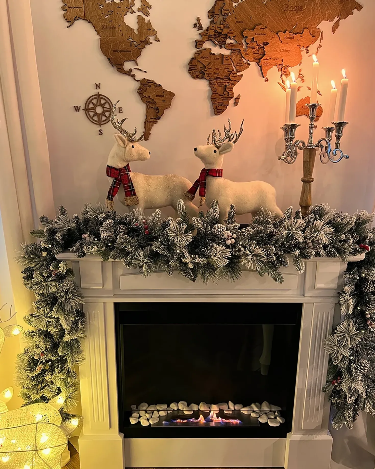 Accessorio decorativo MUSTOLA Renna 51 cm Bianco