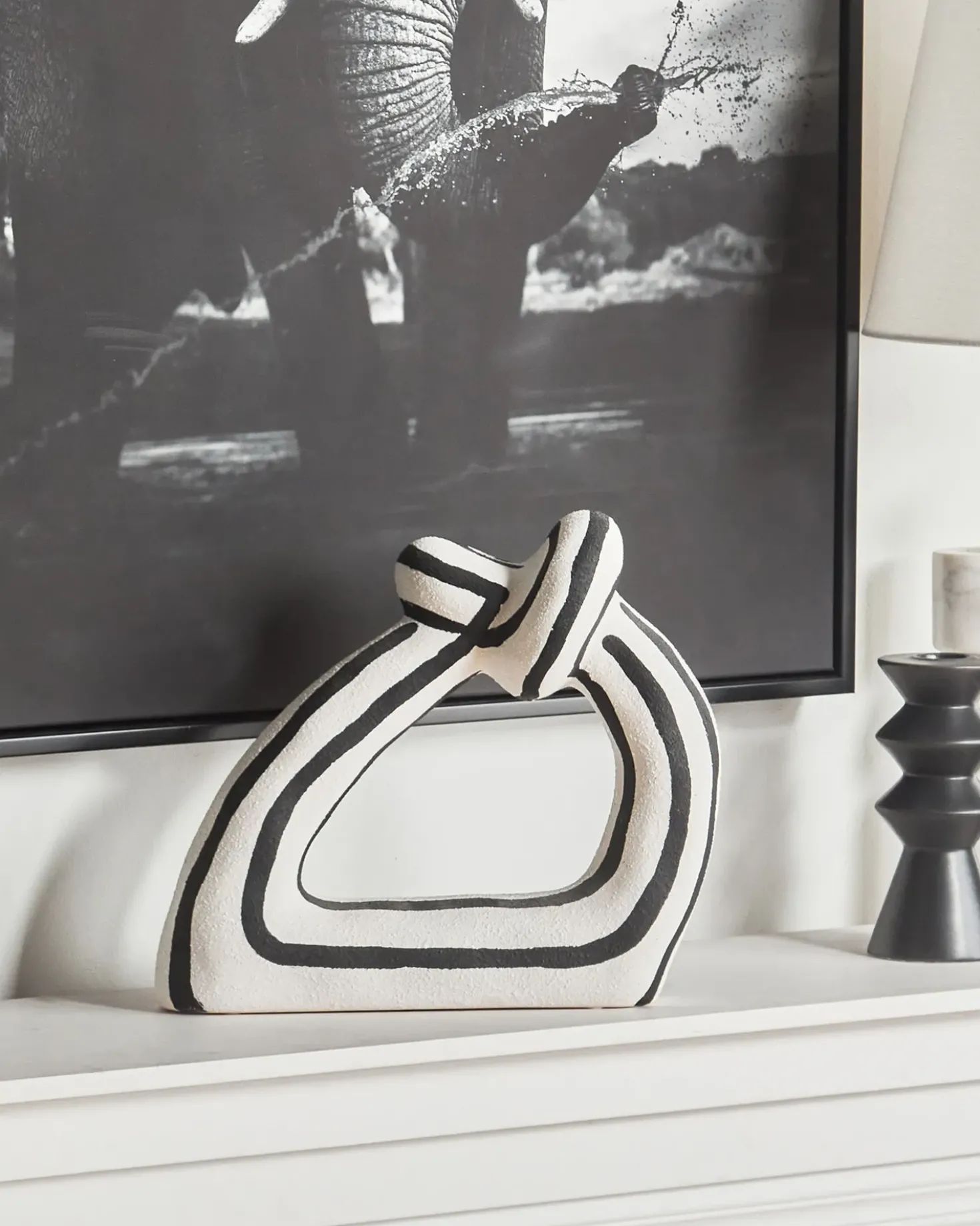 Accessorio decorativo ZANDER Gres porcellanato Nero/Bianco