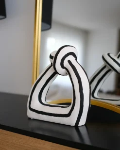 Accessorio decorativo ZANDER Gres porcellanato Nero/Bianco