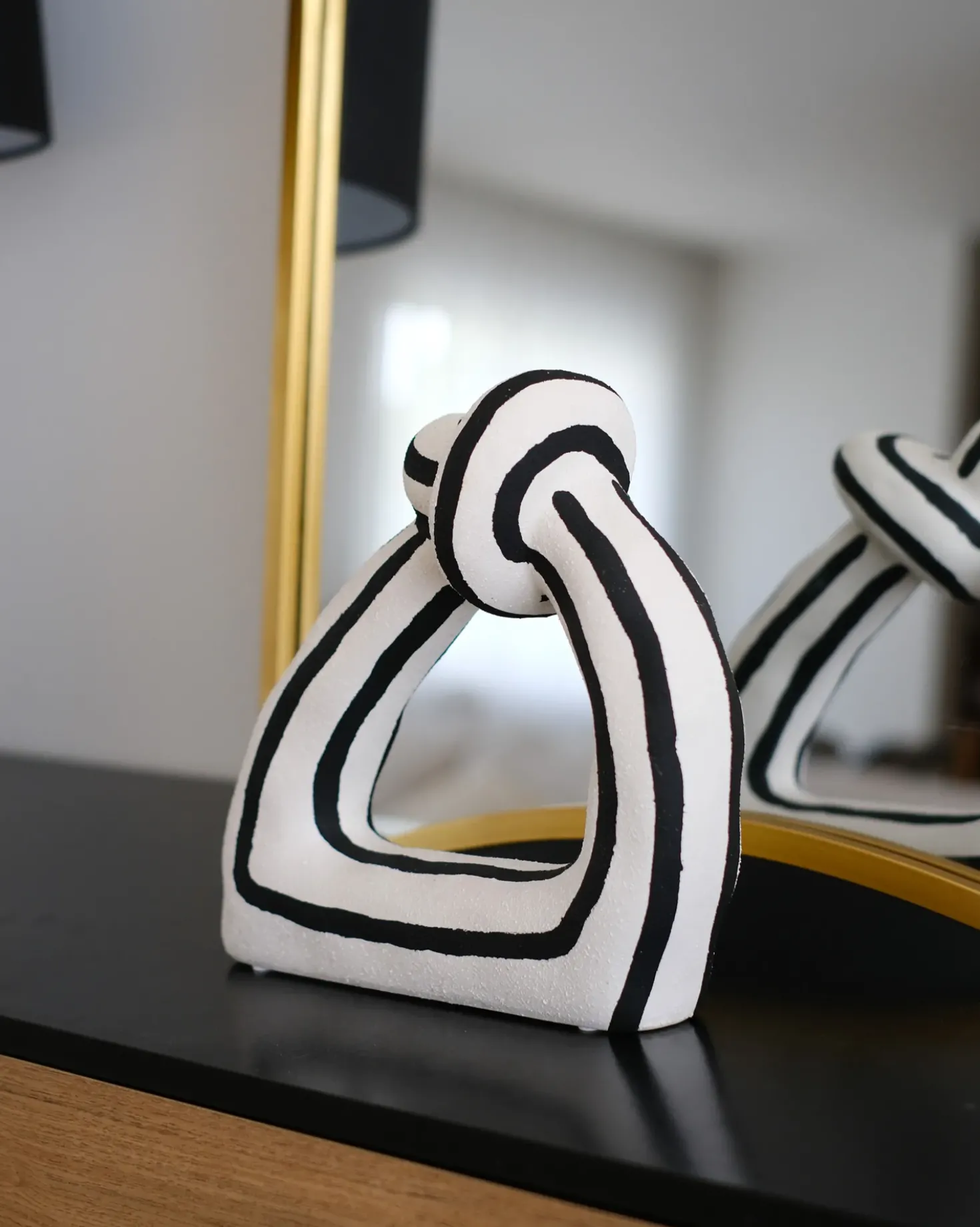 Accessorio decorativo ZANDER Gres porcellanato Nero/Bianco