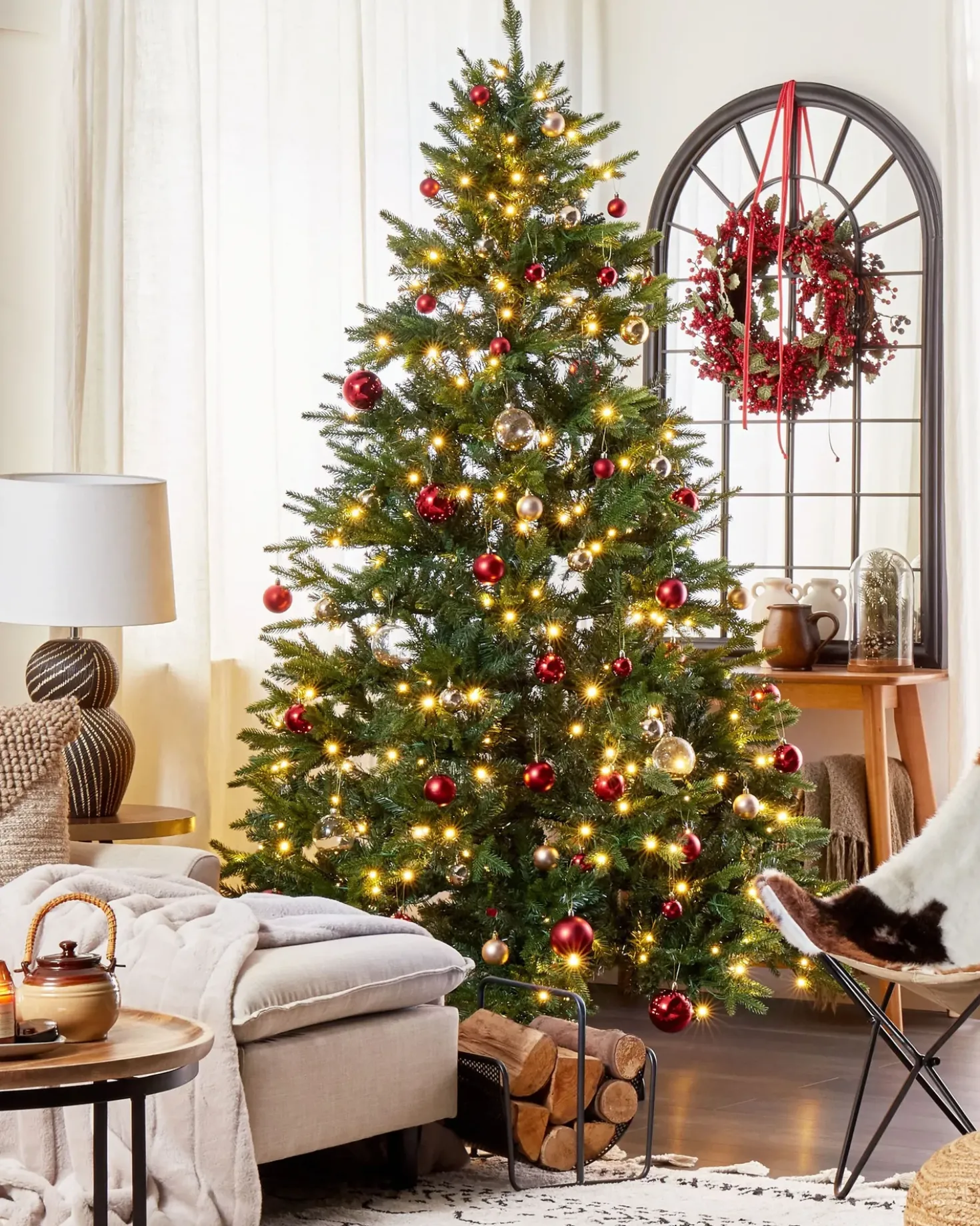 Albero di Natale artificiale LED FIDDLE 210 cm Verde