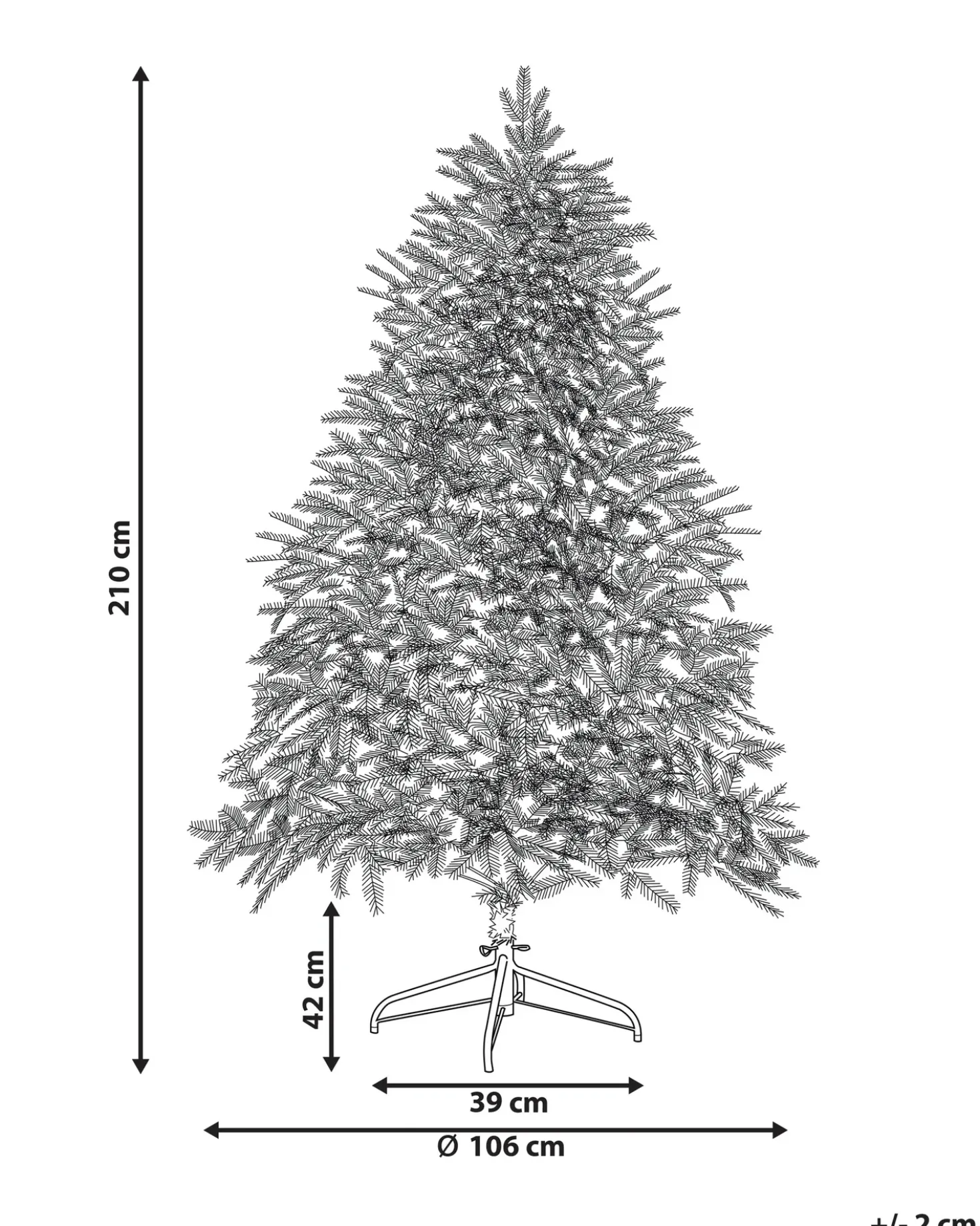 Albero di Natale artificiale LED FIDDLE 210 cm Verde