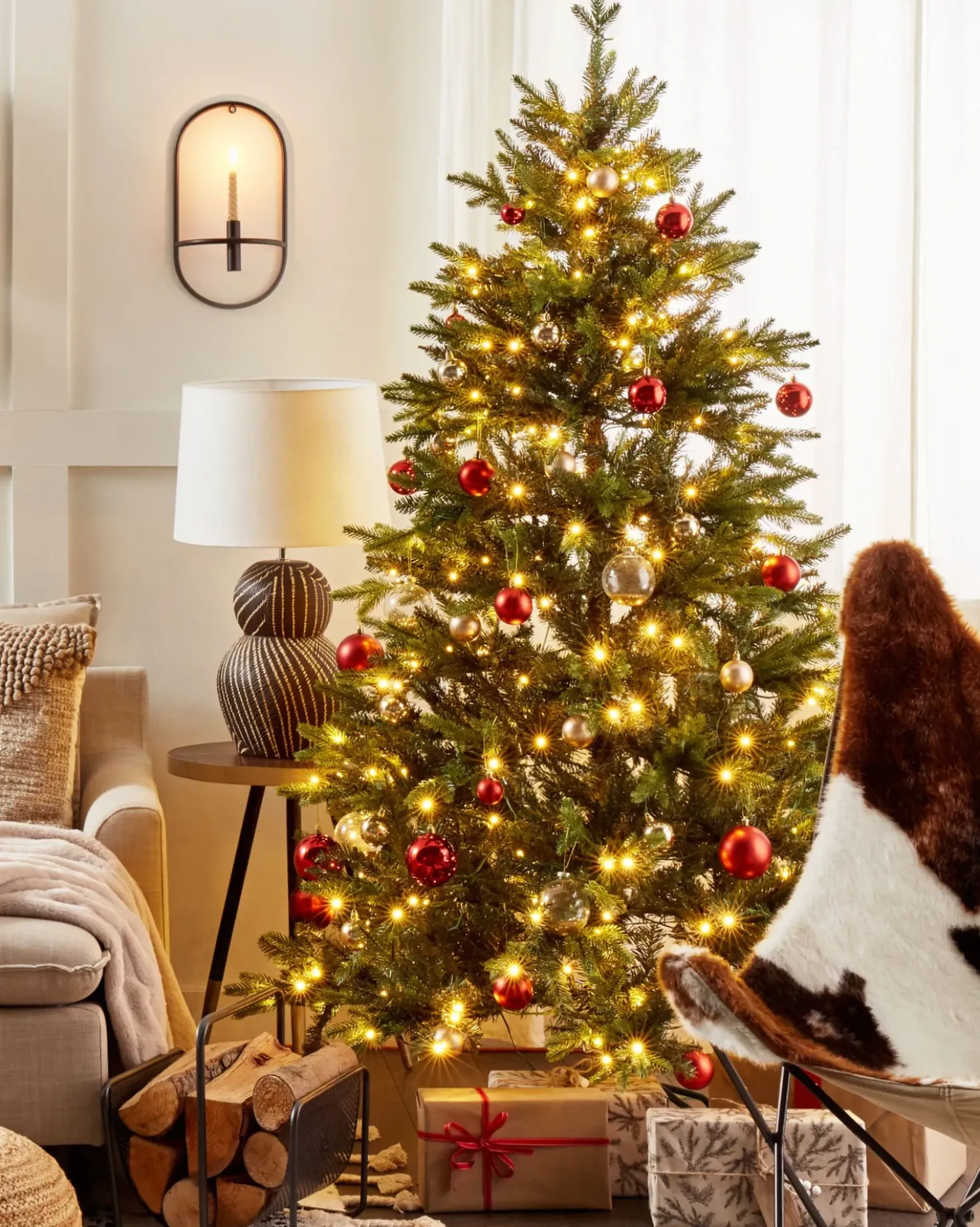 Albero di Natale artificiale LED FIDDLE 210 cm Verde