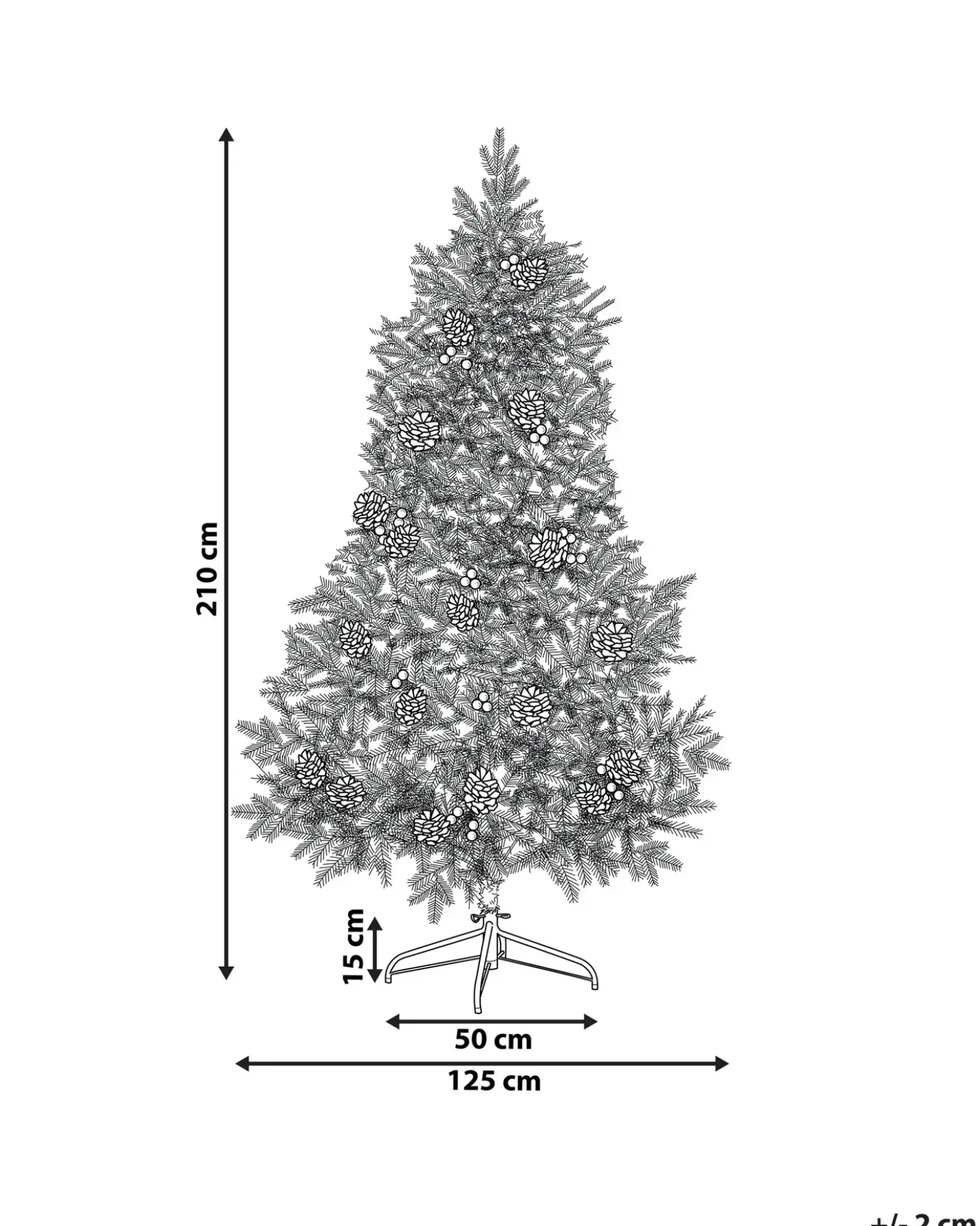 Albero di Natale artificiale LED PALOMAR 210 cm Verde