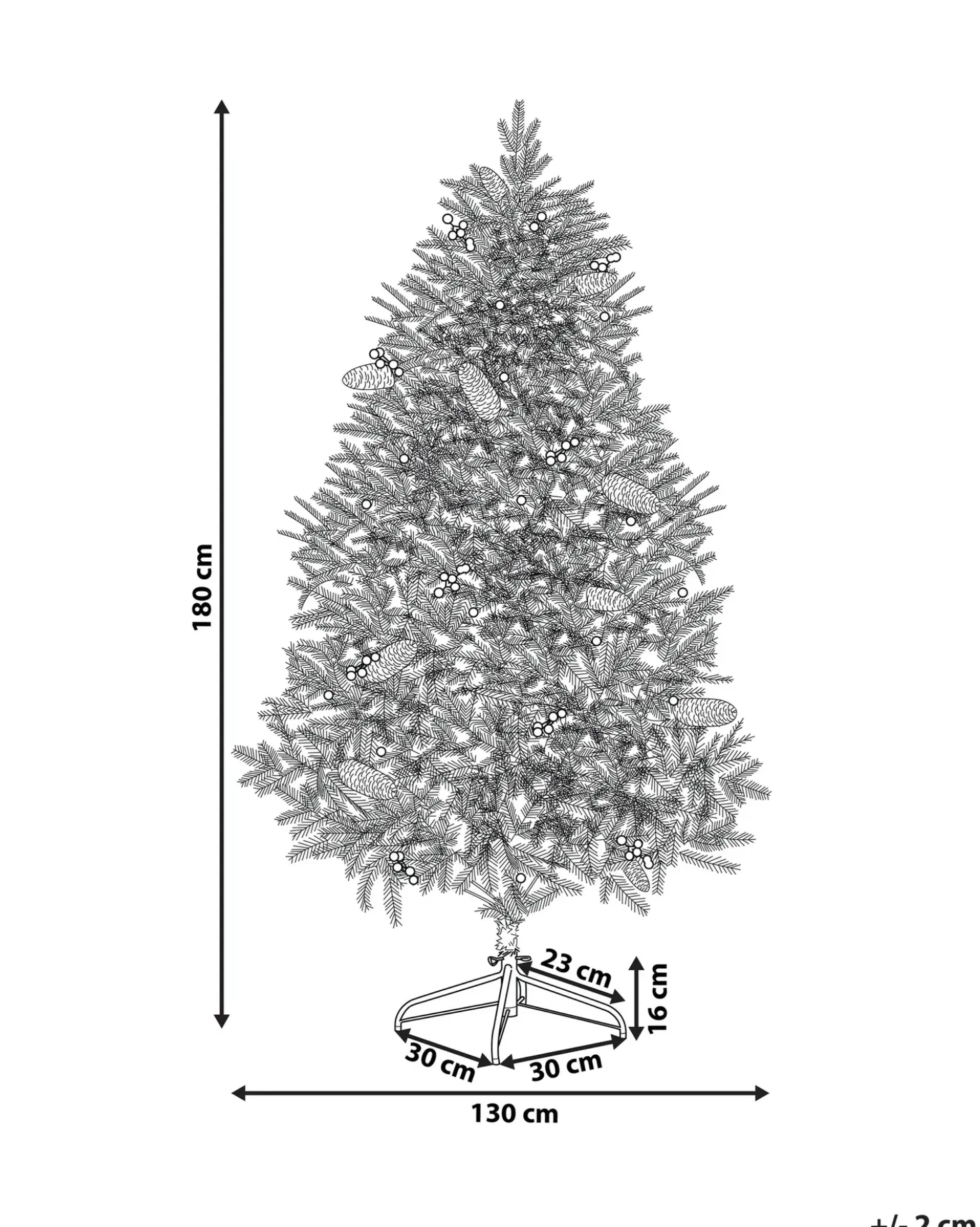 Albero di Natale artificiale LED JACINTO 180 cm Verde scuro