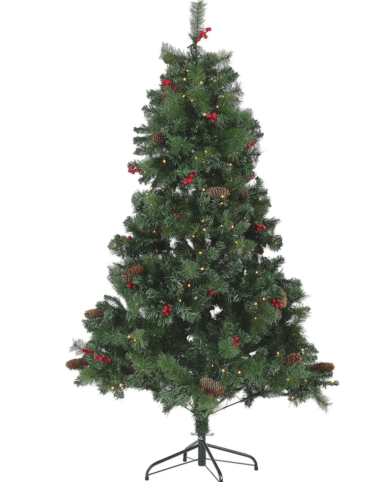Albero di Natale artificiale LED JACINTO 180 cm Verde scuro