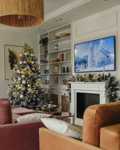 Albero natalizio innevato BASSIE 210 cm Bianco