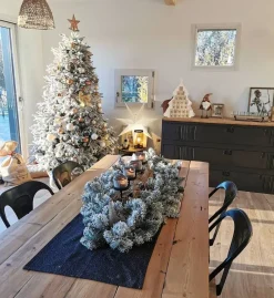 Albero natalizio innevato BASSIE 210 cm Bianco