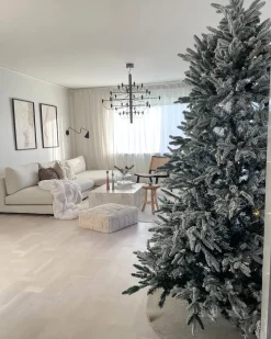Albero natalizio innevato BASSIE 210 cm Bianco