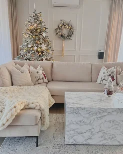 Albero natalizio innevato BASSIE 210 cm Bianco