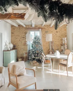 Albero natalizio innevato BASSIE 210 cm Bianco