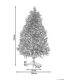 Albero natalizio innevato BASSIE 210 cm Bianco