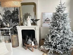 Albero natalizio innevato BASSIE 210 cm Bianco