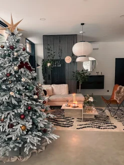 Albero natalizio innevato BASSIE 210 cm Bianco