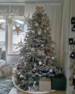 Albero natalizio innevato BASSIE 210 cm Bianco