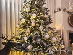 Albero natalizio innevato BASSIE 210 cm Bianco