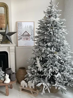 Albero natalizio innevato BASSIE 210 cm Bianco