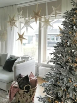 Albero natalizio innevato BASSIE 210 cm Bianco