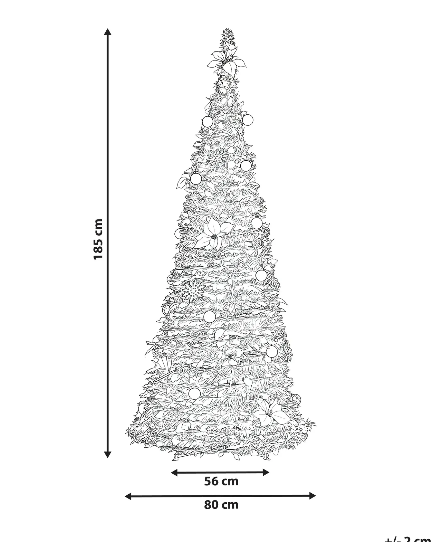 Albero natalizio innevato Pieghevole LED FIRVANA 185 cm Bianco