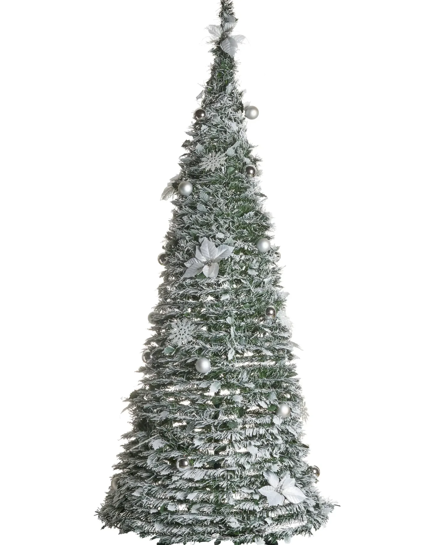 Albero natalizio innevato Pieghevole LED FIRVANA 185 cm Bianco
