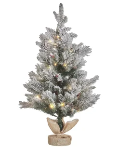 Albero natalizio innevato LED MALIGNE 90 cm Bianco