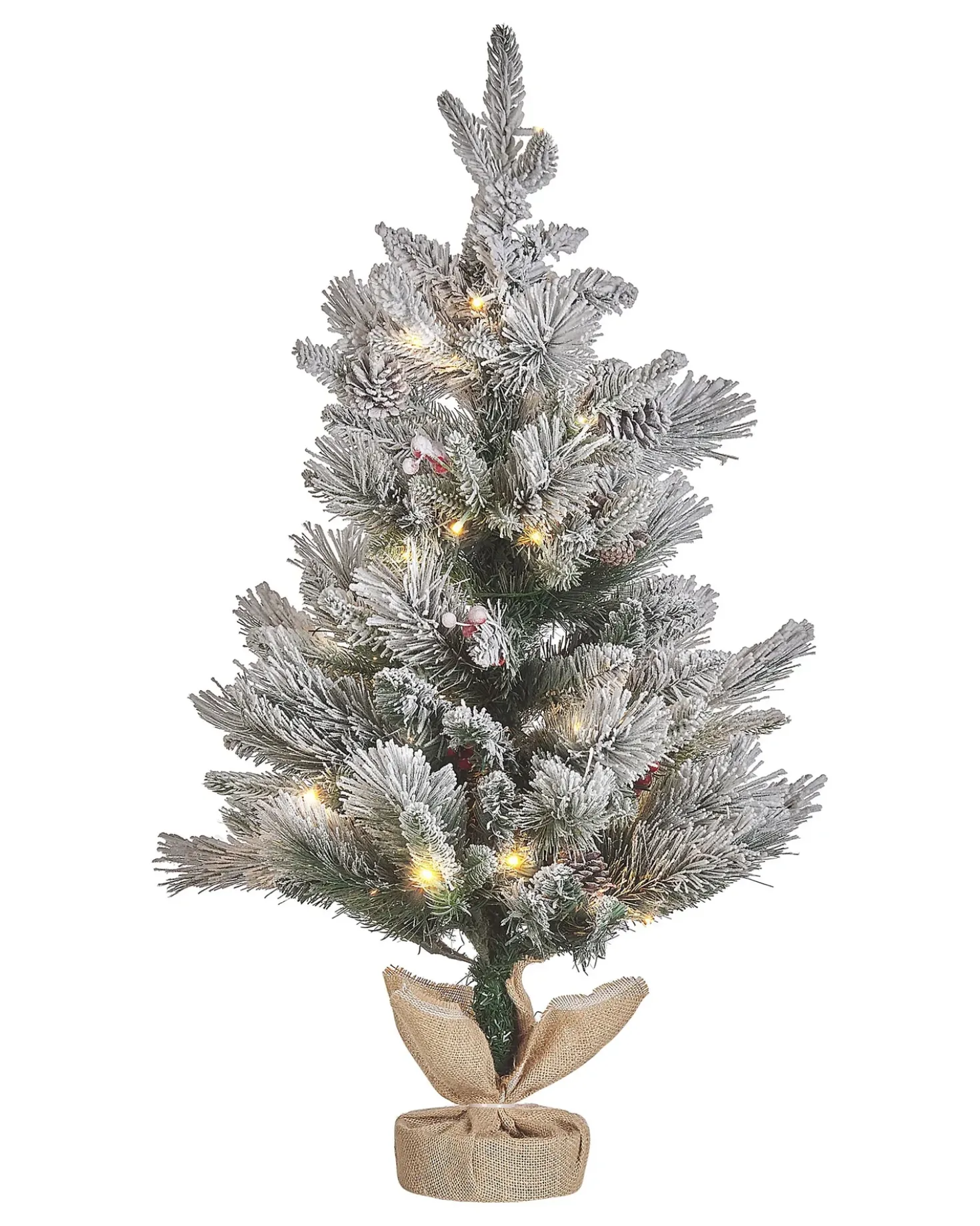 Albero natalizio innevato LED MALIGNE 90 cm Bianco
