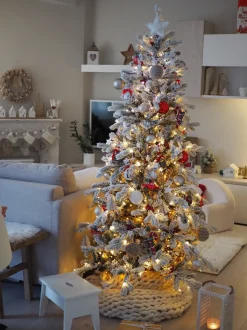 Albero natalizio innevato LED TATLOW 180 cm Verde