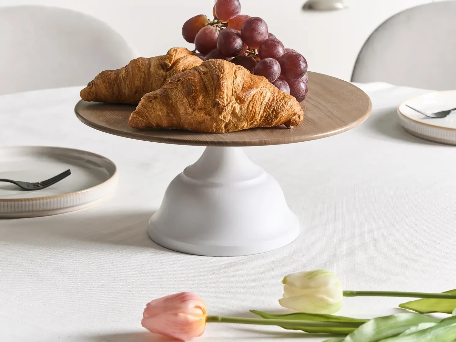 Alzata per torta BRIOCHE Metallo Bianco