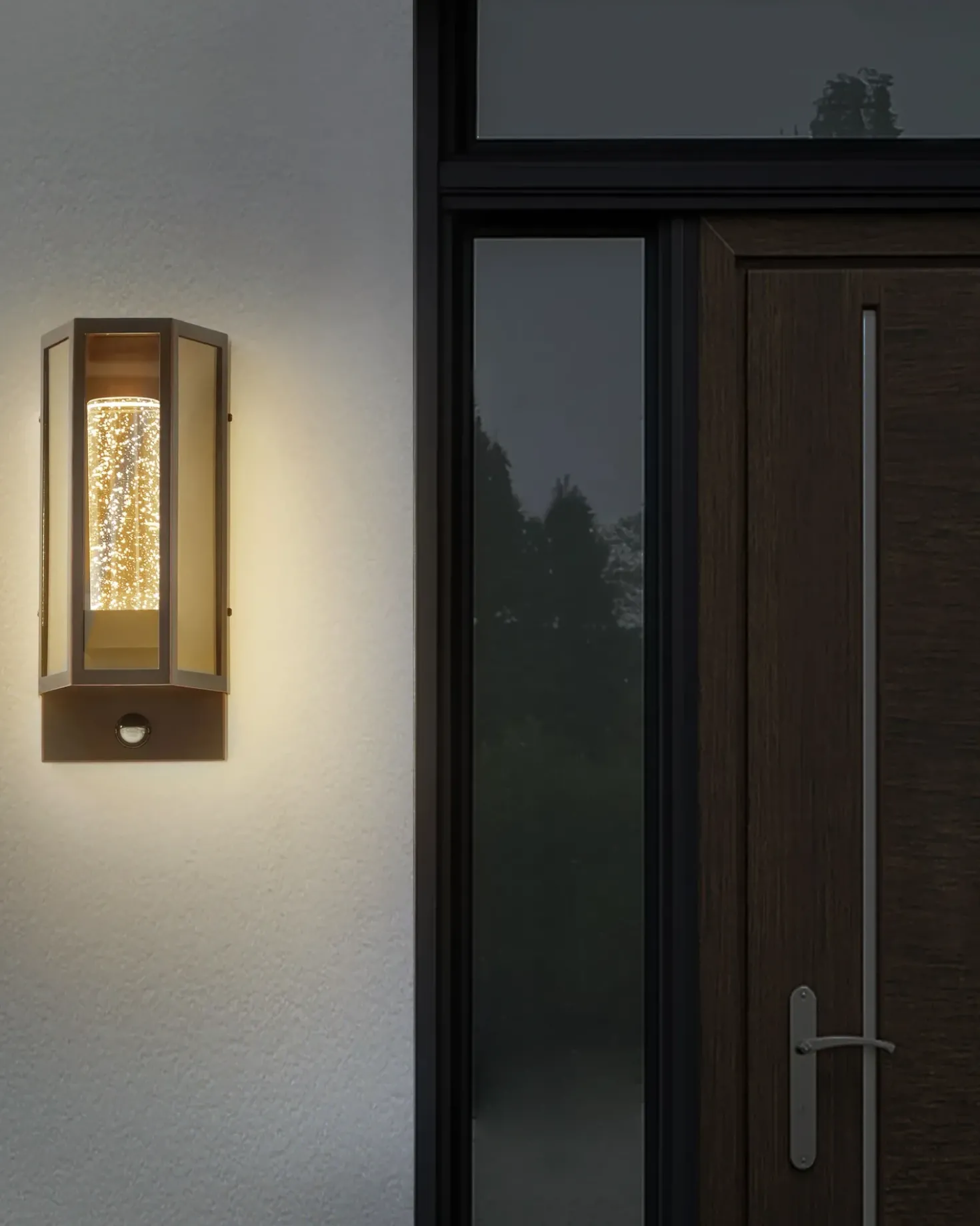 Applique a LED per esterni FRUID con sensore di movimento Marrone