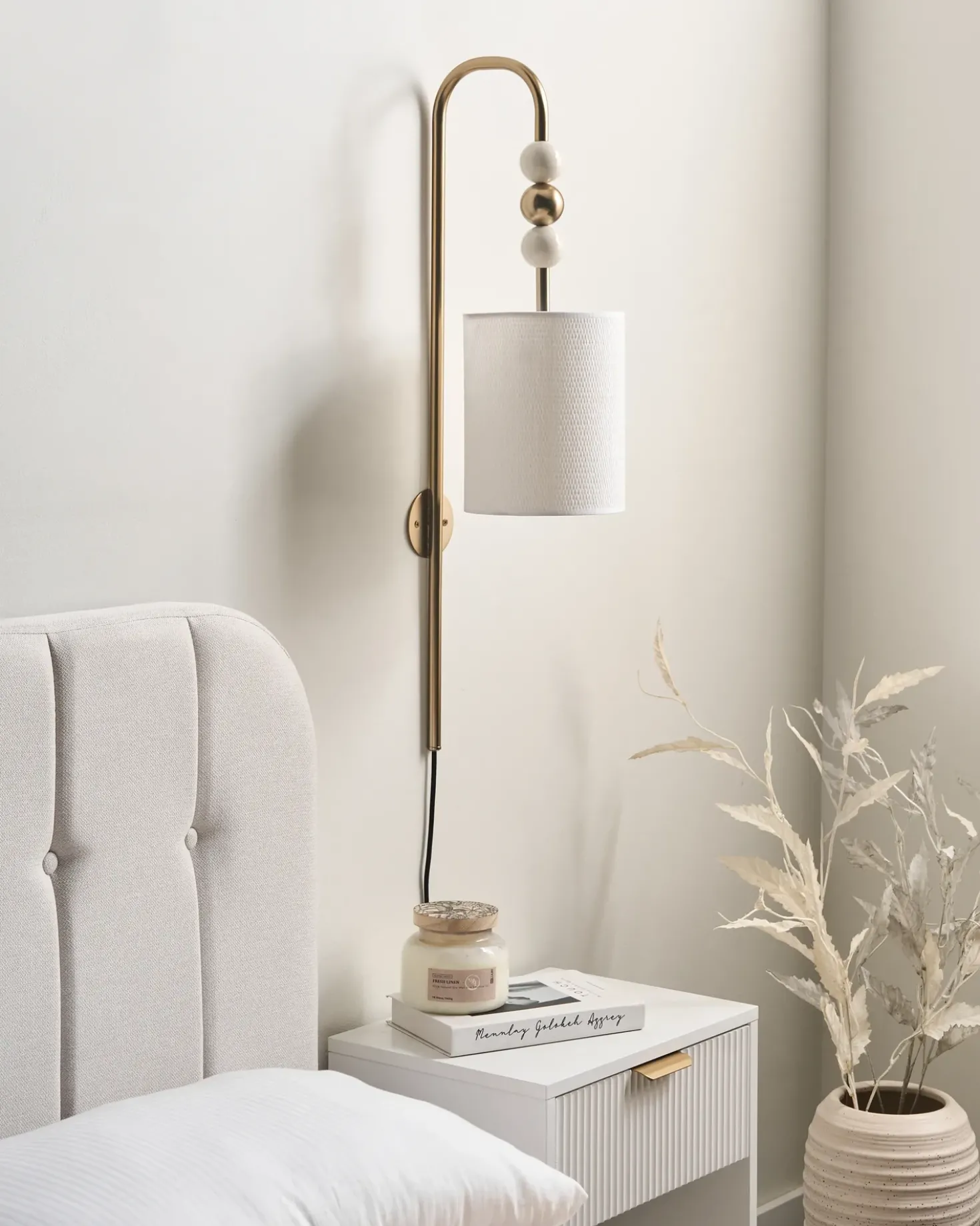 Applique LOKY Metallo Ottone/Beige