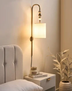 Applique LOKY Metallo Ottone/Beige