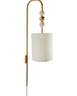 Applique LOKY Metallo Ottone/Beige