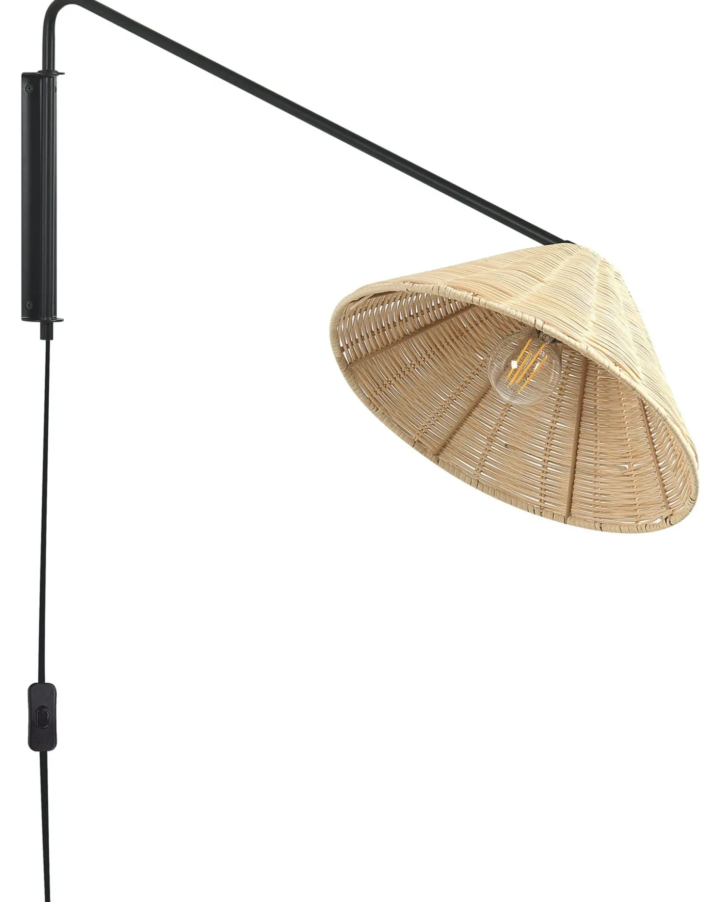 Applique PALENA Regolabile Rattan Naturale