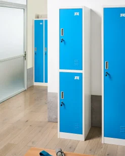Armadietto a 2 livelli ATHLETE Metallo Bianco/Blu