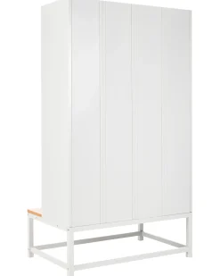 Armadietto a 4 porte con panca ATHLETE Metallo Grigio/Blu