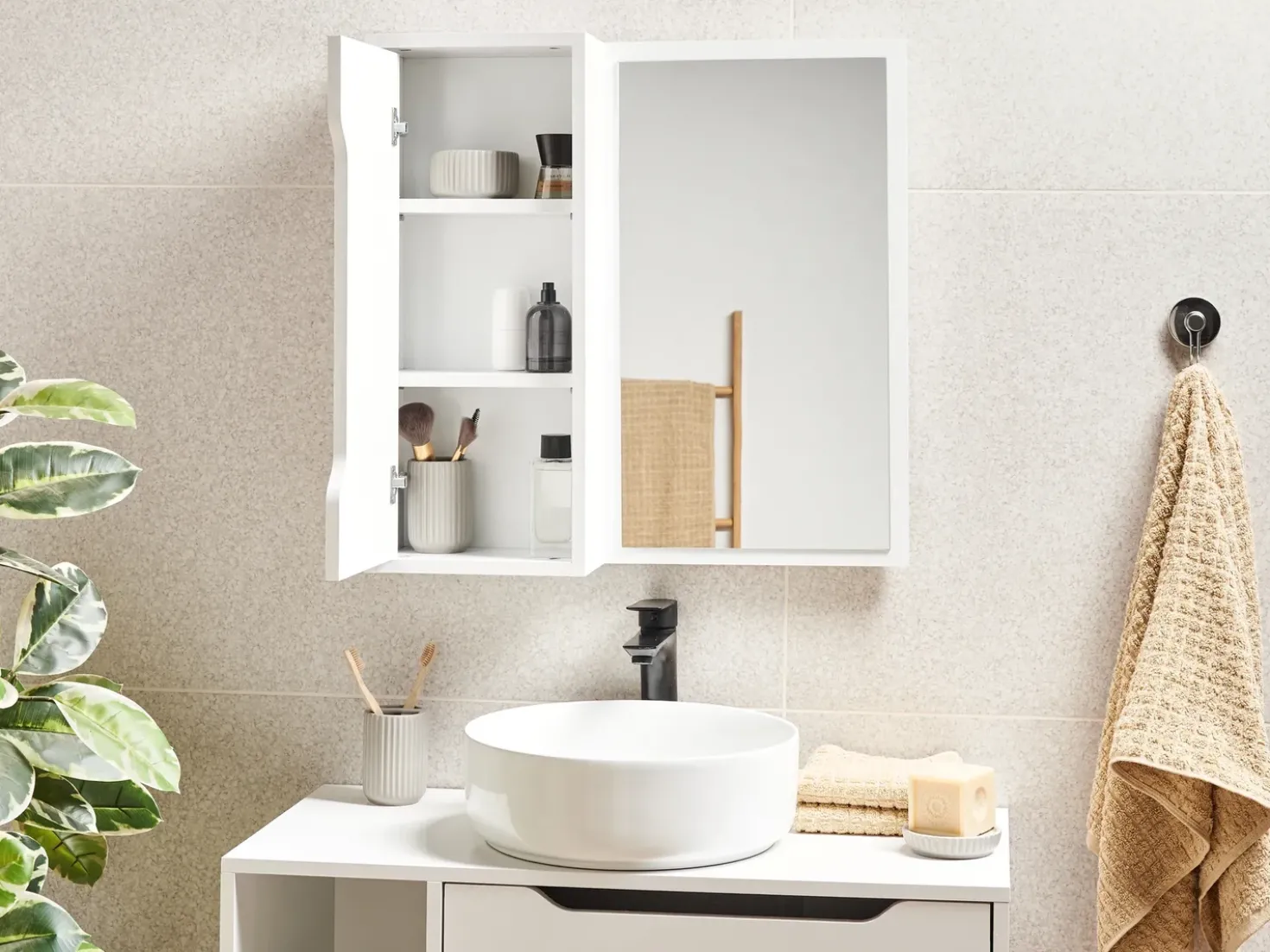 Armadietto a parete PALMAS 60 cm 60 cm Bianco