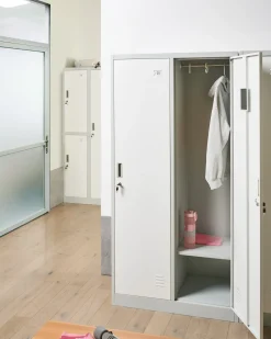 Armadietto a porta doppia ATHLETE Metallo Grigio/Bianco
