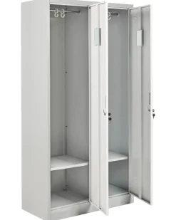 Armadietto a porta doppia ATHLETE Metallo Grigio/Bianco