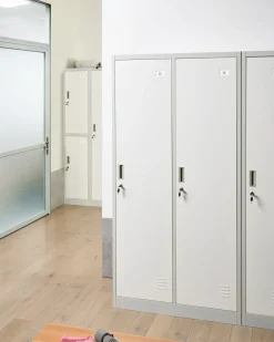 Armadietto a porta doppia ATHLETE Metallo Grigio/Bianco