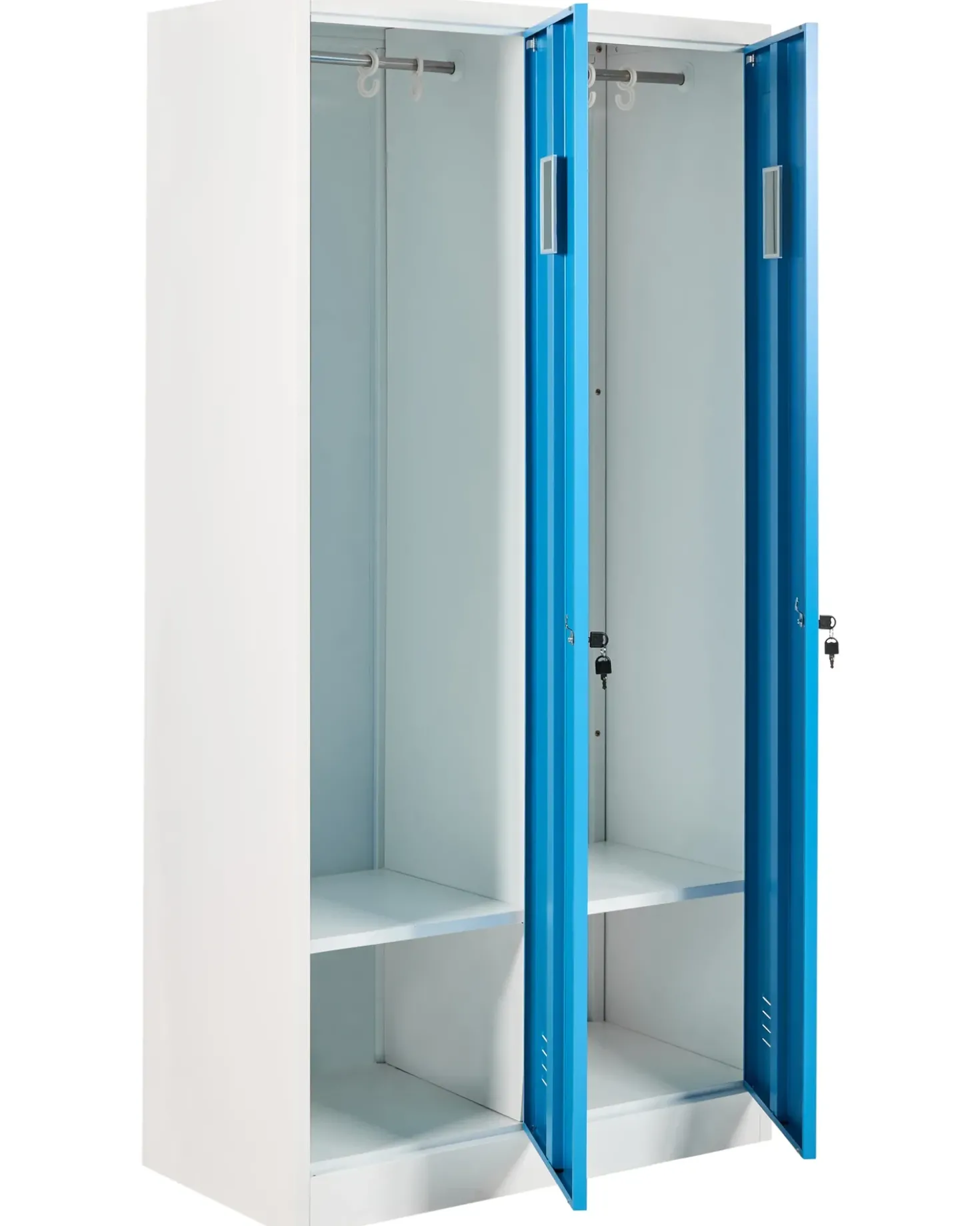 Armadietto a porta doppia ATHLETE Metallo Bianco/Blu