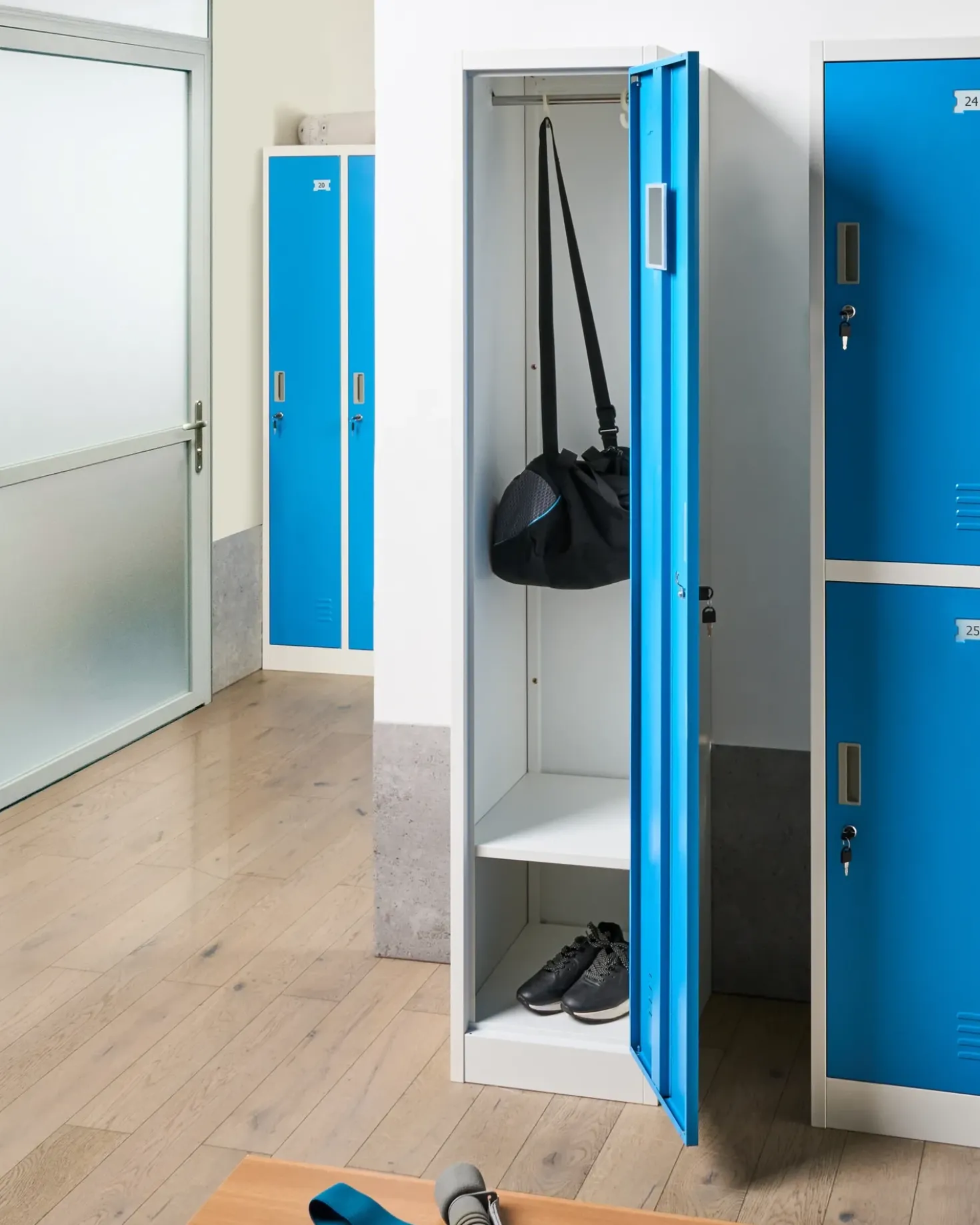 Armadietto a porta singola ATHLETE Metallo Bianco/Blu