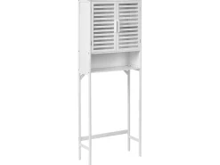 Armadietto da bagno OKARCHE Bambù 63 cm Bianco