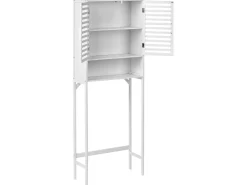 Armadietto da bagno OKARCHE Bambù 63 cm Bianco