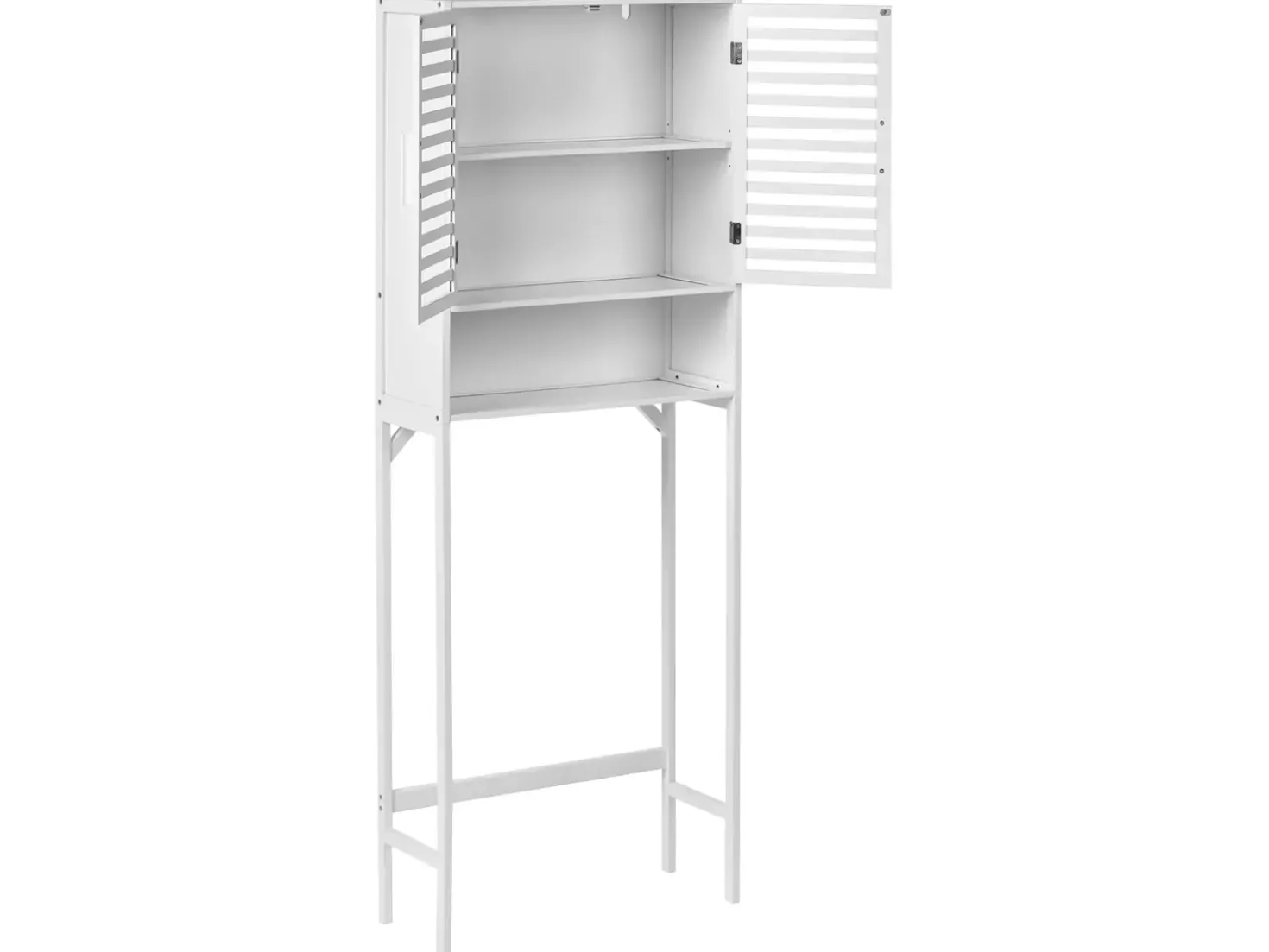 Armadietto da bagno OKARCHE Bambù 63 cm Bianco