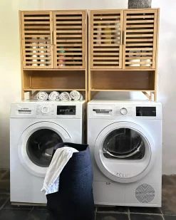Armadietto da bagno OKARCHE Bambù 63 cm Marrone chiaro