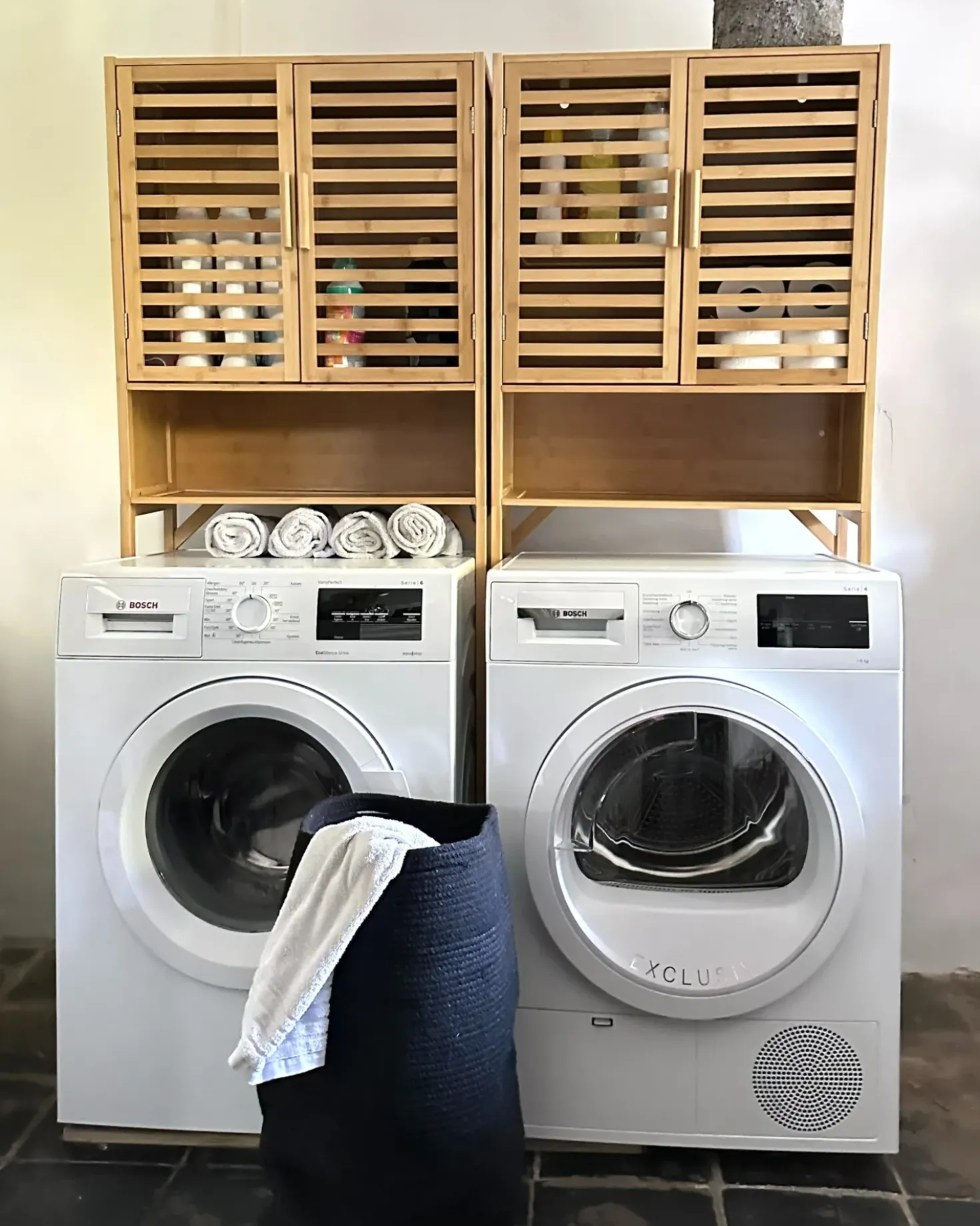 Armadietto da bagno OKARCHE Bambù 63 cm Marrone chiaro