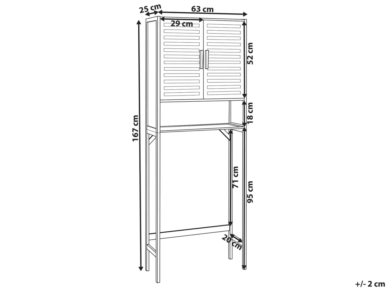 Armadietto da bagno OKARCHE Bambù 63 cm Marrone chiaro