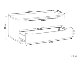 Armadietto da bagno OSASCO con ruote 80 cm Bianco